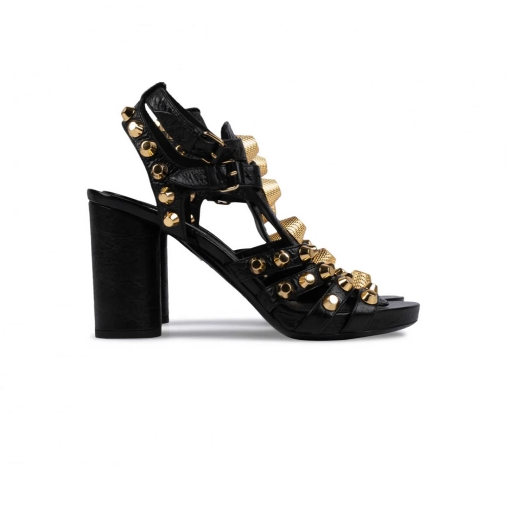 Balenciaga Gold Gladiator Sandals View 2